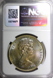 GIBRALTAR Elizabeth II 1967 Crown NGC MS66 TOP GRADED RAINBOW TONED KM# 4 (45)