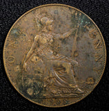 Great Britain Edward VII Bronze 1908 1 Penny KM# 794.2 (24 214)