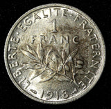 FRANCE Silver 0.835 1918 1 Franc KM# 844.1  (28 499)