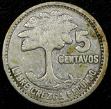 Guatemala Silver 1951 5 Centavos KM# 257.1  (24 437)