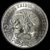 MEXICO Silver 1968 Mo  25 Pesos Olympic Games Rings  22.5 g GEM BU KM# 479.1 (5)