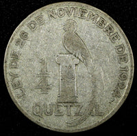 GUATEMALA Silver 1926  1/4 Quetzal Royal British Mint KM# 243.1 (24 669)