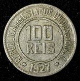 BRAZIL Copper-Nickel 1927 100 Reis Rio de Janeiro Mint KM# 518 (27 596)