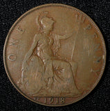 Great Britain George V 1918 KN 1 Penny Kings Norton Mint KM#810 (942)