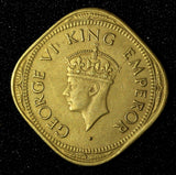 India-British George VI 1944 2 Annas WWII Issue KM# 541a (27 608)