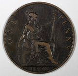 Great Britain Victoria Bronze 1901 1 Penny 30.8 mm Last Year KM# 790  (28 189)