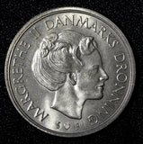 Denmark Margrethe II Copper-Nickel 1977 1 Krone UNC KM# 862.1  (29 052)