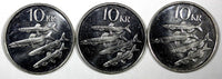 ICELAND 1996 5 Krónur Dolphins Magnetic GEM BU KM# 28a RANDOM PICK (1 COIN ) (9)