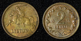 Lithuania Bronze 1936 2 Centai ch.VF KM# 80 (30 054)