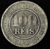 BRAZIL Copper-Nickel 1897 100 Reis 27  mm  KM# 492 (27 813)