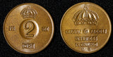 Sweden Gustaf VI Adolf Bronze 1960 TS 2 Ore GEM BU  KM# 821 (30 199)