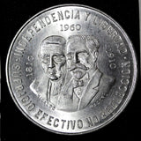 MEXICO Silver 1960 Mo 10 Pesos War of Independence 40mm ;28,88g. UNC  KM# 476(3)