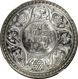 India-British George V Silver 1920 (C) Rupee NGC MS63 Calcutta Mint KM# 524 (49)