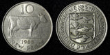 Guernsey Elizabeth II Copper-Nickel 1968 10 New Pence Cow aUNC KM# 24 (27 961)