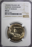 POLAND 1965 MW 10 Złotych NGC MS63 Anniversary of Warsaw Nike of Warsaw Y#54 (7)