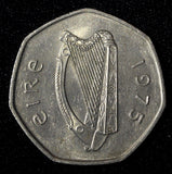 Ireland Republic Copper-Nickel 1975 50 Pence 30 mm  KM# 24 (28 964)