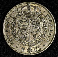 SWEDEN Oscar II Silver 1907 EB 2 Kronor Golden Wedding Anniv. KM#776 (143)