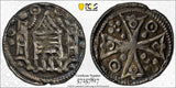BELGIUM BRABANT Henry I (1211-1235) Silver Denier PCGS AU55 TOP GRADED (17)