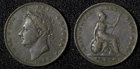 Great Britain George IV Copper 1829 Farthing KM# 697 (28 236)