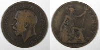 Great Britain George V Bronze 1919 1 Penny KM# 810  (28 195)