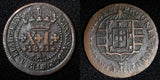 BRAZIL João VI Copper 1821 R  40 Reis 35 mm KM# 319.1 (27 475)