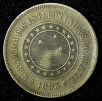 BRAZIL Copper-Nickel 1893 100 Reis 27  mm  KM# 492 (27 816)
