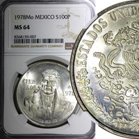 Mexico ESTADOS UNIDOS MEXICANOS Silver 1978 Mo 100 Pesos NGC MS64 KM# 483.2 (07)