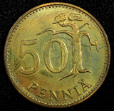 Finland Aluminum-Bronze 1965 S 50 Pennia UNC/BU Toned KM# 48 (24 110)