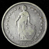 Switzerland Silver 1894 A  2 Francs Helvetia 27.4 mm Better Date KM# 21 (28 487)