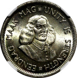 South Africa Silver Jan van Riebeeck 1961 10 Cents NGC MS64 1st Year KM# 60 (2)
