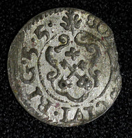 Livonia Riga Carl X Gustav of Sweden Silver 1655 Solidus SCARCE KM# 50 (27 760)