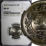 Pakistan 1975 50 Paisa Nice Toned NGC MS65 TOP GRADED KM# 38 (46)