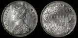 India-British Victoria Silver 1862 (B) Rupee Better Date aUNC KM# 473.1 (28 300)