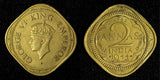 India-British George VI 1944 2 Annas WWII Issue KM# 541a (27 608)