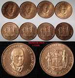 Jamaica 1995 25 Cents Marcus Garvey 1st Year UNC KM# 167 Random Pick (1 Coin)(5)