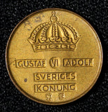 Sweden Gustaf VI Adolf Bronze 1956 TS 1 Ore UNC Toned KM# 820 (30 212)