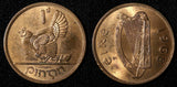 Ireland Republic Bronze 1968 1 Penny hen with chicks KM# 11 (28 989)