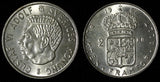 SWEDEN Gustaf VI Adolf Silver 1961 TS 2 Kronor Better Date  UNC KM# 827 (28 715)