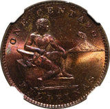 PHILIPPINES Bronze 1904 1 Centavo NGC MS64 BN Nice Toned KM# 163 (046)