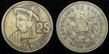 Guatemala Silver 1956 25 Centavos Mintage-342,000 27mm KM# 258 (24 649)