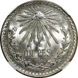Mexico ESTADOS UNIDOS MEXICANOS Silver 1943 M Peso NGC MS65 GEM BU KM# 455 (7)