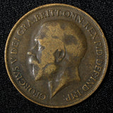 Great Britain George V Bronze 1919 H 1 Penny Heaton Mint KM# 810 (28 937)
