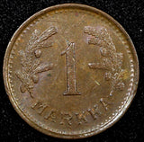 Finland Copper 1950 H 1 Markka Mintage-320.000 UNC KM# 30a (24 090)