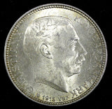 DENMARK Christian X Silver 1915 VBP  AH 2 Kroner ch.UNC Light Toned KM# 820 (81)