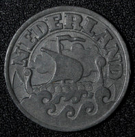 Netherlands Wilhelmina I Zinc 1941 25 Cents WWII Issue BETTER DATE KM# 172 (958)