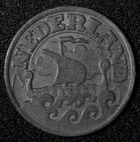 Netherlands Wilhelmina I Zinc 1941 25 Cents WWII Issue BETTER DATE KM# 172 (958)