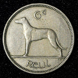 Ireland Republic Copper-Nickel 1955 6 Pence Mintage-600,00 KM# 13a  (28 970)