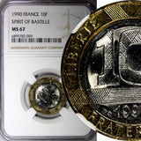 FRANCE 1990 10 Francs Spirit of Bastille NGC MS67 TOP GRADED KM# 964.1 (009)