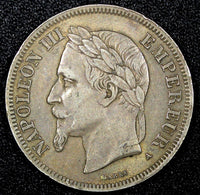 FRANCE Napoleon III Silver 1866 A 2 Francs Paris Mint Toned XF KM# 807.1  (44)