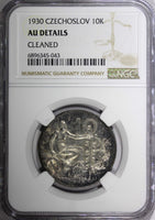 Czechoslovakia Silver 1930 10 Korun 30 mm NGC AU DETAILS KM# 15 (043)